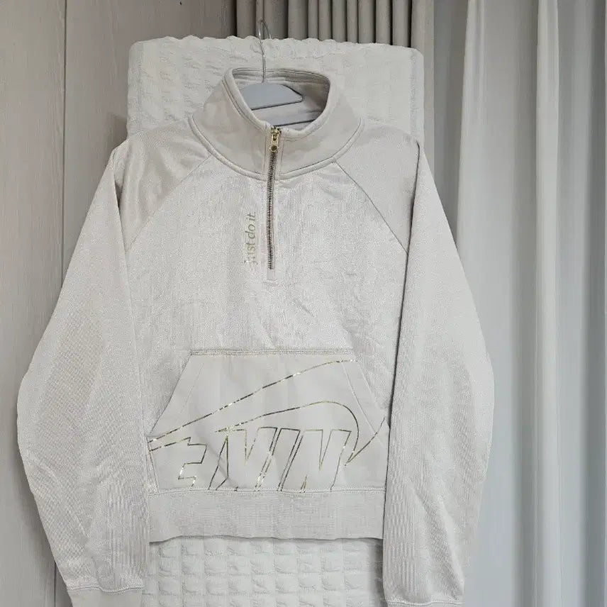 [BUNJANG] Nike Crop Half-Zip Sweatshirt / 나이키 반집업 크롭 맨투맨