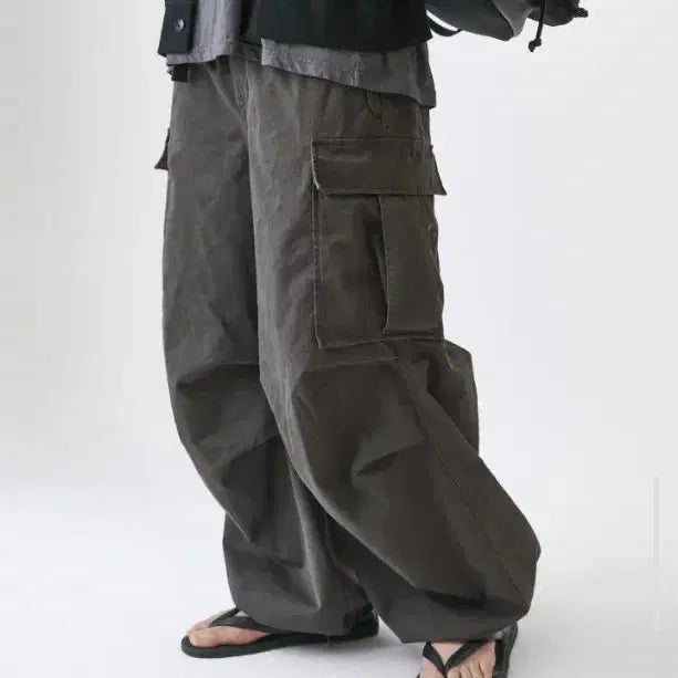[BUNJANG] Years Ago Cotton Drill Jumbo Cargo Pants Charcoal / 이얼즈어고 코튼 드릴 점보 카고팬츠 차콜 새제품