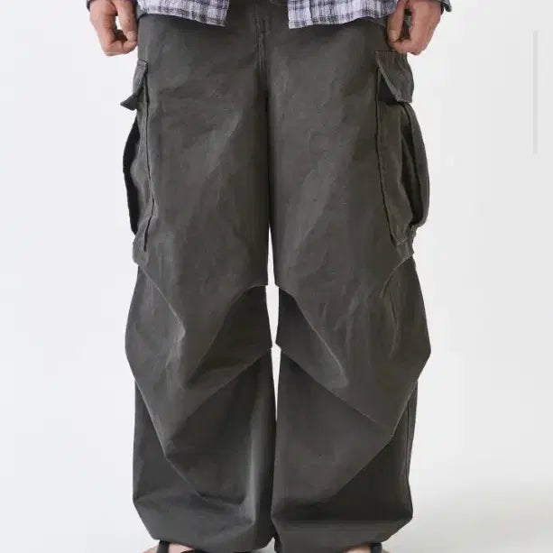 [BUNJANG] Years Ago Cotton Drill Jumbo Cargo Pants Charcoal / 이얼즈어고 코튼 드릴 점보 카고팬츠 차콜 새제품