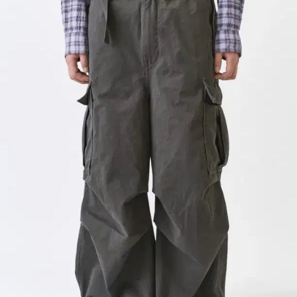 [BUNJANG] Years Ago Cotton Drill Jumbo Cargo Pants Charcoal / 이얼즈어고 코튼 드릴 점보 카고팬츠 차콜 새제품