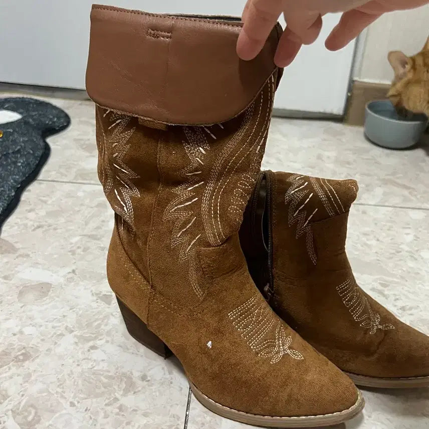 [BUNJANG] Brown Western Boots 240 / 브라운 웨스턴 부츠 240