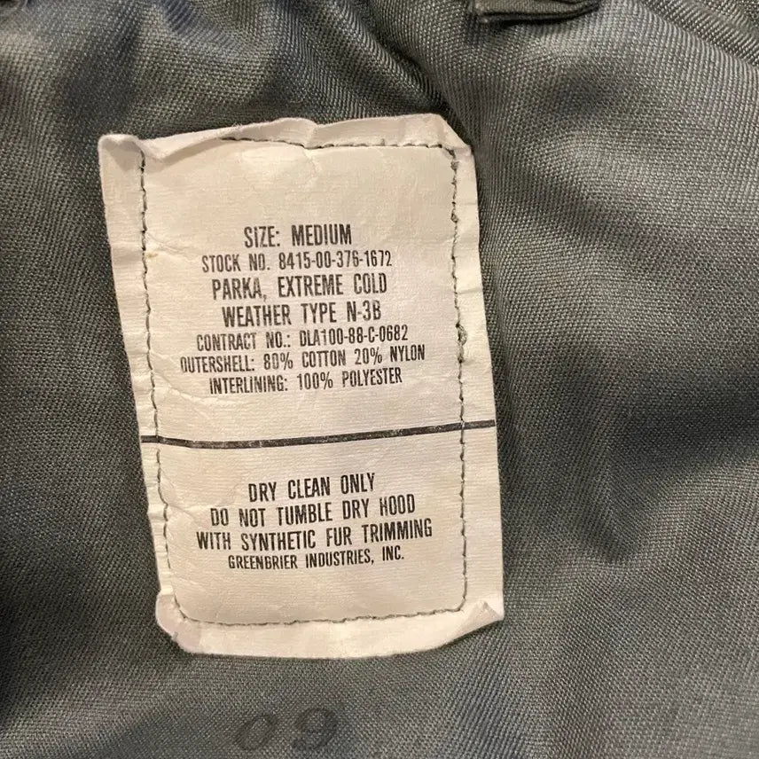 [BUNJANG] Greenbrier N-3B Parka (M) / Greenbrier N-3B 파카 M