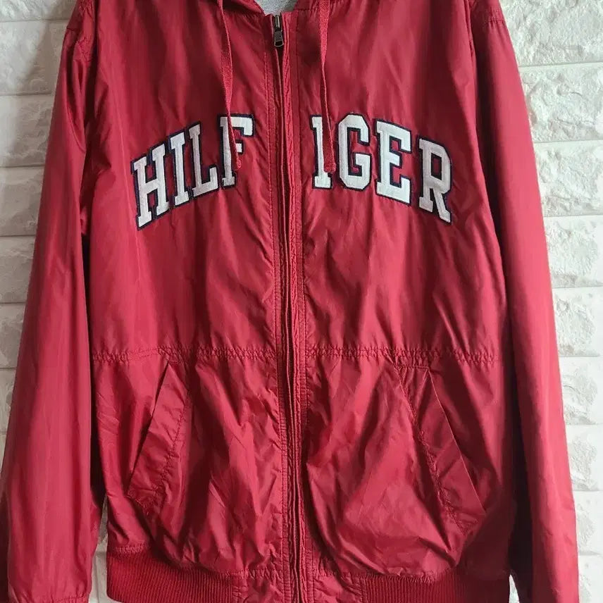 [BUNJANG] Tommy Hilfiger Red Hooded Zip-Up Jacket / 타미힐피거 레드 후드 집업(실100)