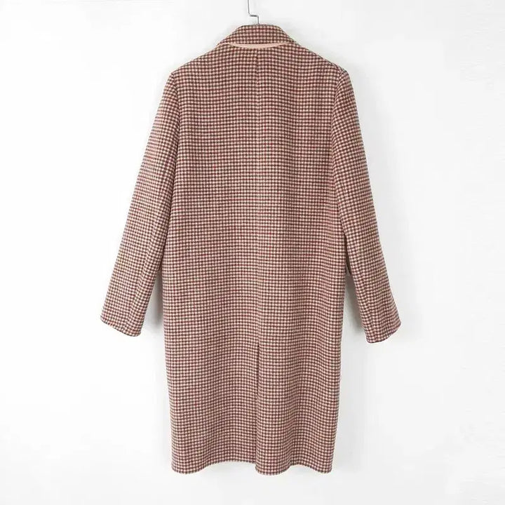 [BUNJANG] Deuel Wool Blend Check Long Coat (Size 55) / 듀엘 울혼방 체크 롱코트 55