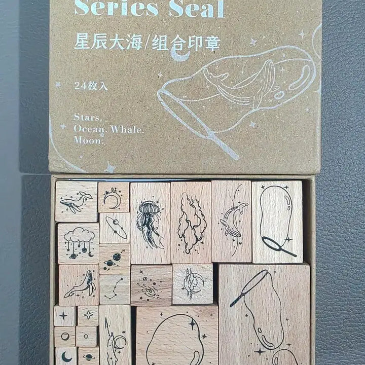 [BUNJANG] Wood Stamp Set / 다꾸용 우드 스탬프 도장