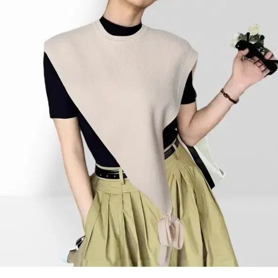 [BUNJANG] Knit Shawl Cape - Ivory / 니트 숄 케이프 아이보리