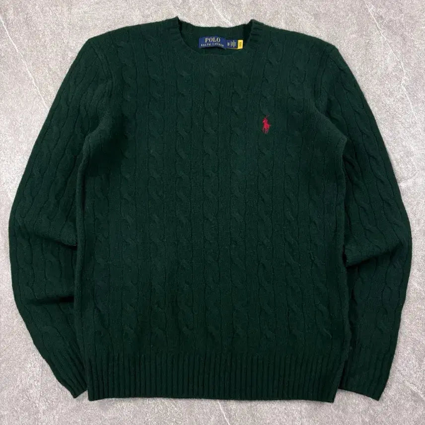 [SOLD OUT] 폴로 랄프로렌 울 캐시미어 그린 케이블 니트