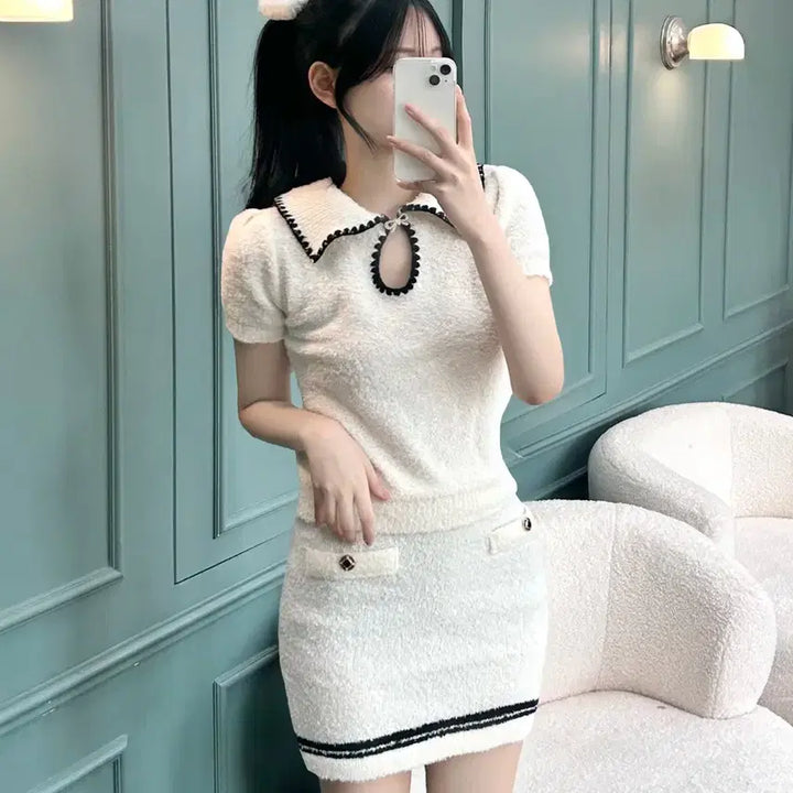 [BUNJANG] Bodeul Knit Two-Piece Set / 보들 니트 투피스