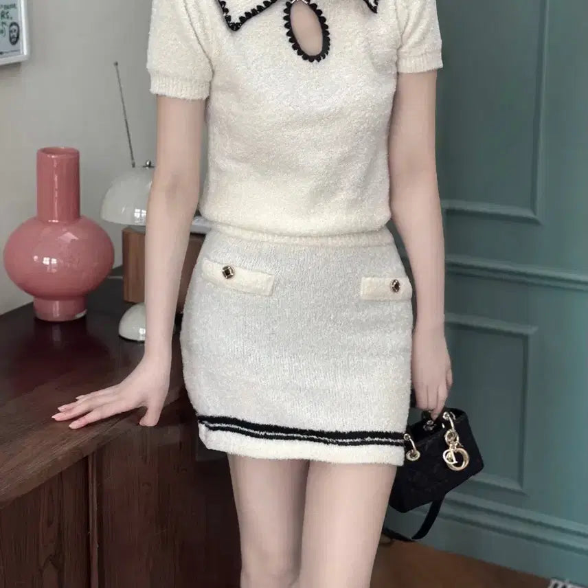 [BUNJANG] Bodeul Knit Two-Piece Set / 보들 니트 투피스