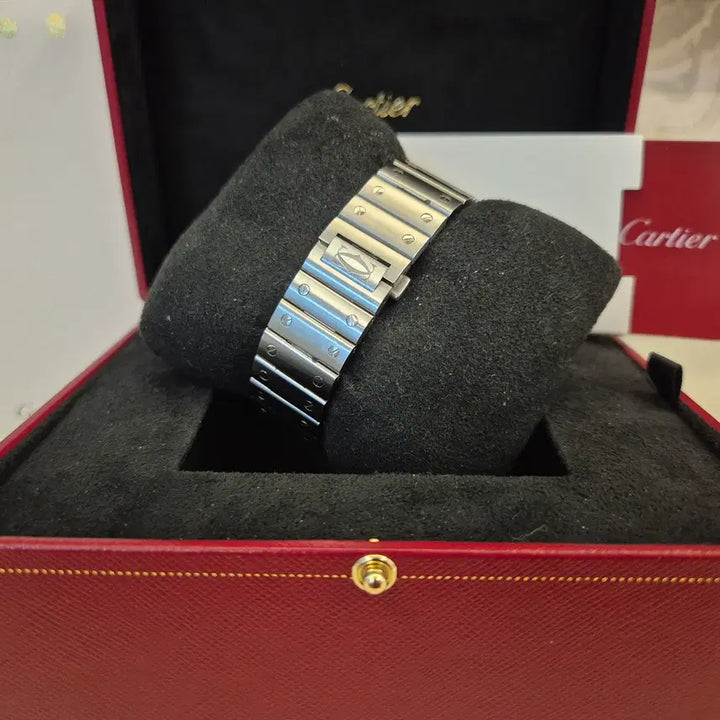 [BUNJANG] Cartier Santos Large Gray Dial Automatic Watch / 까르띠에 산토스 라지 그레이 다이얼 오토매틱 인보이스 포함 21년