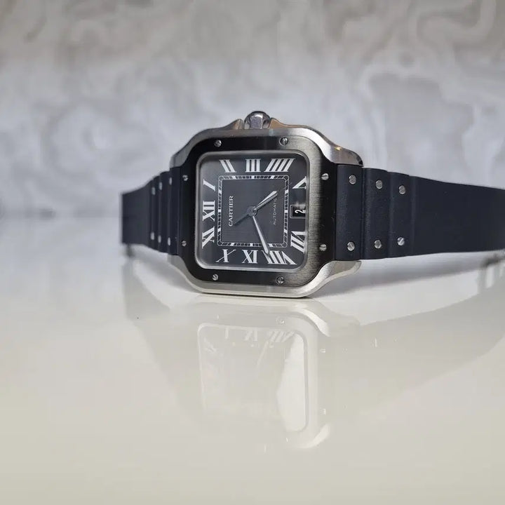 [BUNJANG] Cartier Santos Large Gray Dial Automatic Watch / 까르띠에 산토스 라지 그레이 다이얼 오토매틱 인보이스 포함 21년