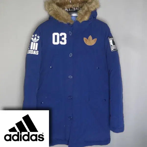 [BUNJANG] Adidas Men's 105 Badge Down Jacket Parka / 아디다스/남성105/뱃지다운자켓야상후드퍼점퍼/달순구제159