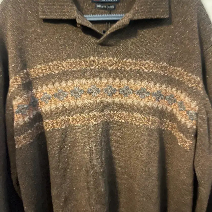[BUNJANG] CHAPS Ralph Lauren Brown Pattern Knit L / CHAPS 랄프로렌 브라운 패턴 니트 L