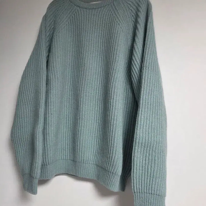 [BUNJANG] Waltz&Wild Movement Yak Blended Ribbed Sweater / [L] 월스와일무브먼트 야크 블랜디드 리브드 스웨터 아쿠아