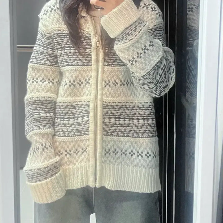 [BUNJANG] Gap Vintage Wool Knit Zip-up / 빈티지 갭 gap 오버핏 울 니트집업 모리걸