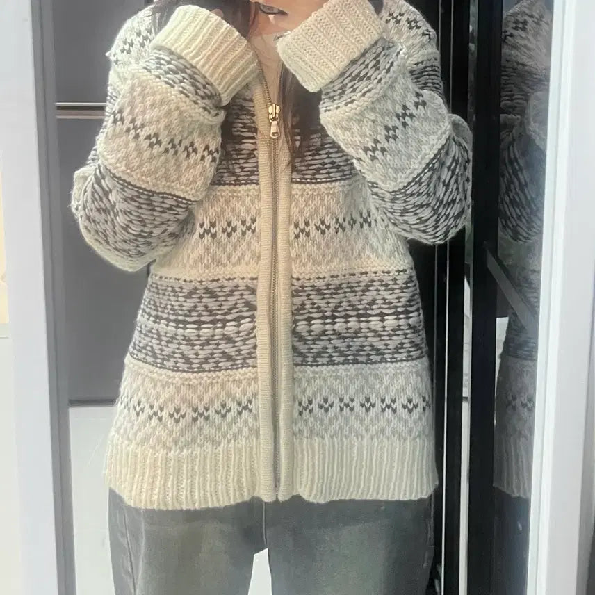 [BUNJANG] Gap Vintage Wool Knit Zip-up / 빈티지 갭 gap 오버핏 울 니트집업 모리걸