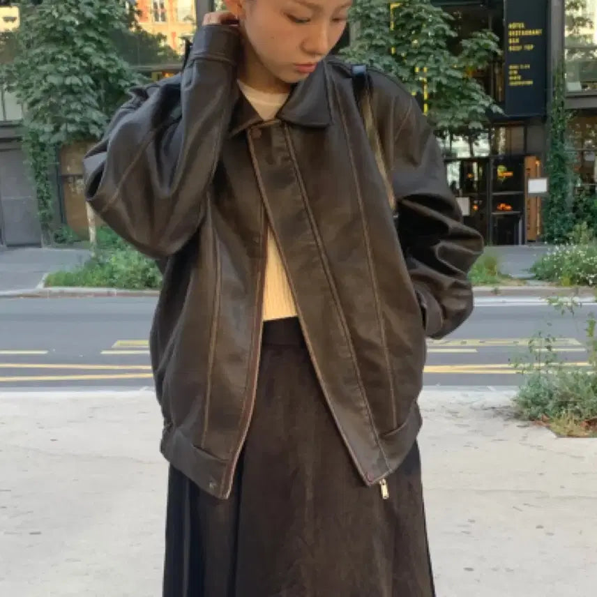 [BUNJANG] UINI Leather Jacket / 유이니 레더자켓