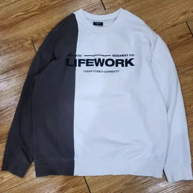 [BUNJANG] LIFEWORK Two-Tone Sweatshirt / 라이프워크 투톤 맨투맨