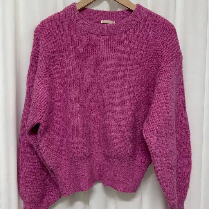 [BUNJANG] GU Pink Knit Sweater / GU 핑크색 니트 스웨터