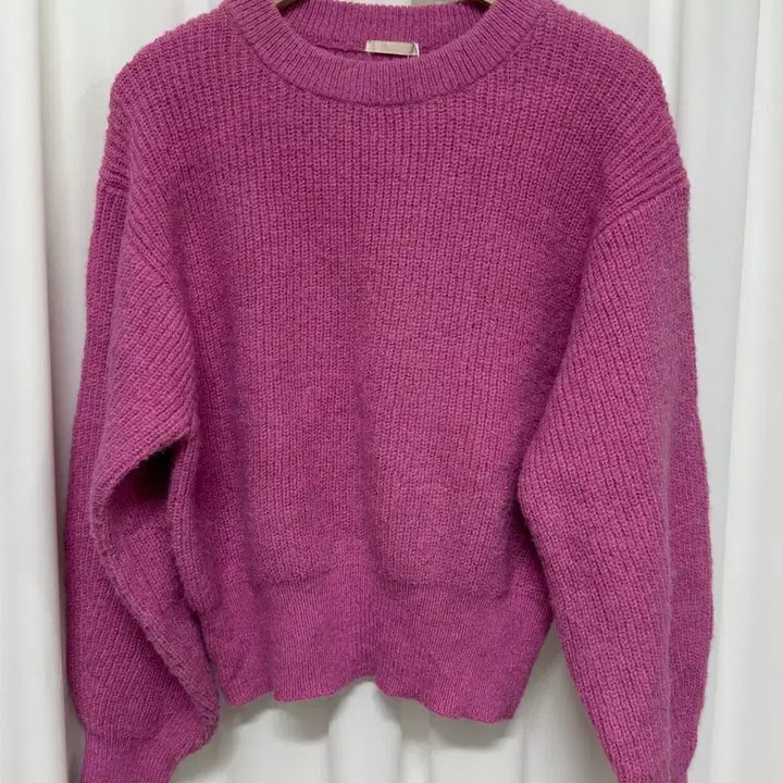 [BUNJANG] GU Pink Knit Sweater / GU 핑크색 니트 스웨터