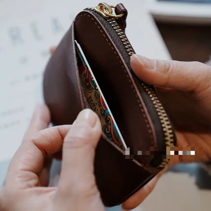 [BUNJANG] Mini Brown PU Wallet / 지갑 동전지갑 립스틱지갑 수납백 미니파우치