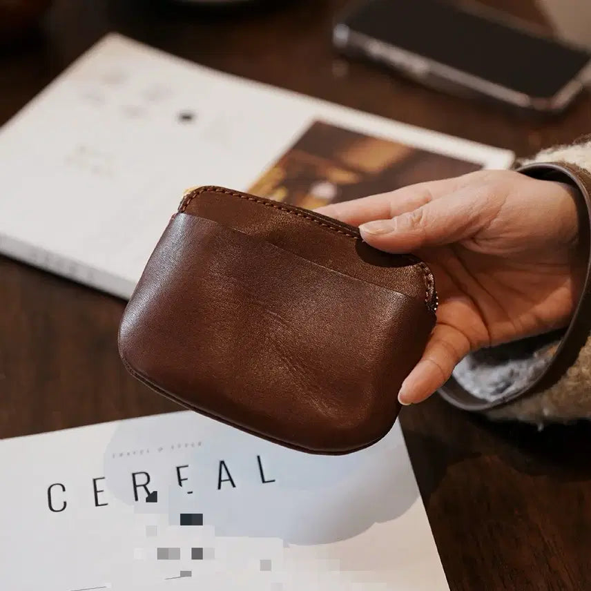 [BUNJANG] Mini Brown PU Wallet / 지갑 동전지갑 립스틱지갑 수납백 미니파우치