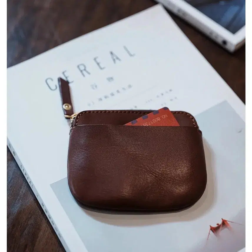 [BUNJANG] Mini Brown PU Wallet / 지갑 동전지갑 립스틱지갑 수납백 미니파우치