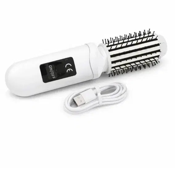 [BUNJANG] White Rotating Hair Styling Brush / 화이트 회전식 헤어 스타일링 브러쉬