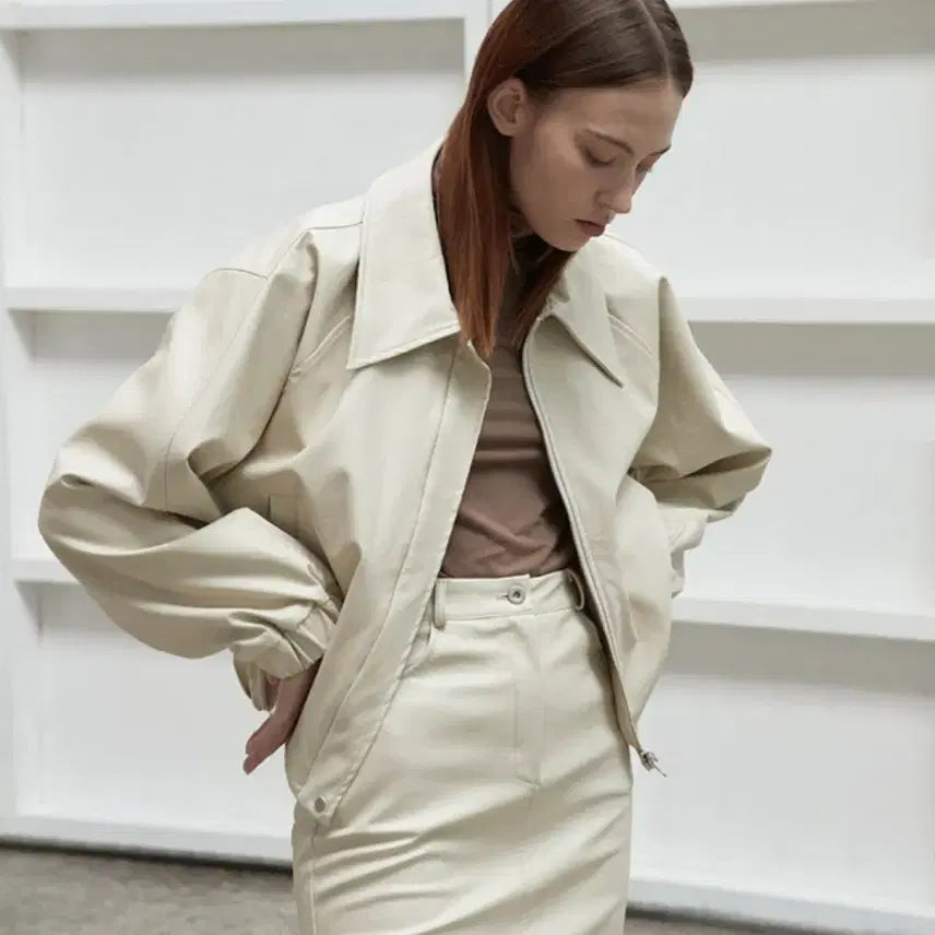 [BUNJANG] Amour moier Leather Jacket / 아무르무아르(Amour moier) 레더점퍼 프리사이즈