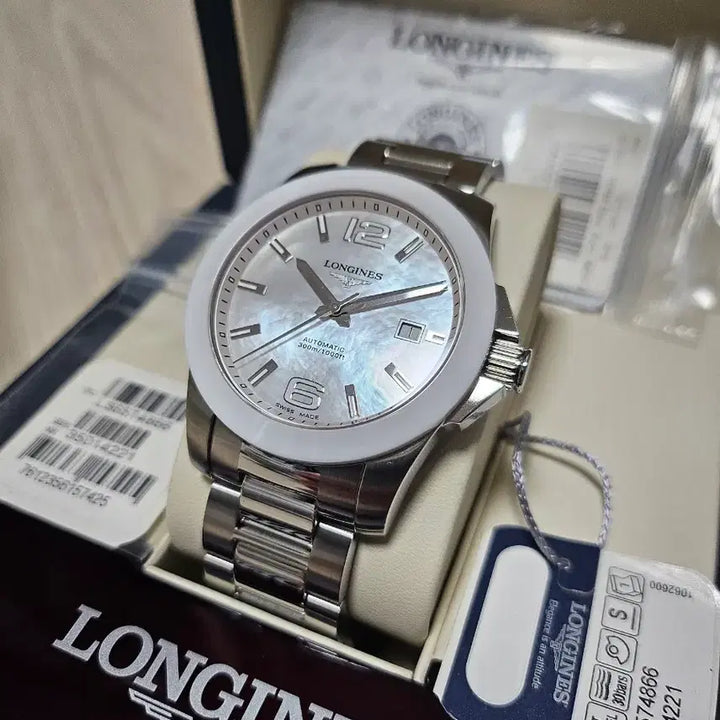 [BUNJANG] Longines Conquest 41 MOP Ceramic Automatic Watch / [초희귀/미사용전시품/풀박스] 론진 콘퀘스트 41 자개-세라믹 오토매틱