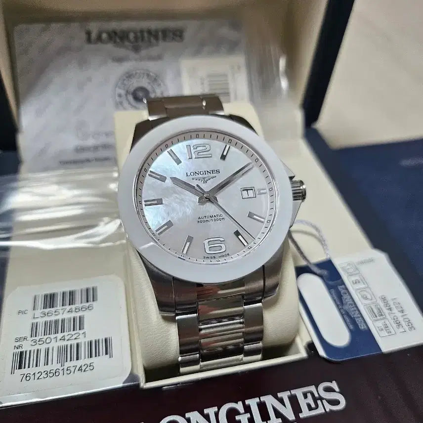 [BUNJANG] Longines Conquest 41 MOP Ceramic Automatic Watch / [초희귀/미사용전시품/풀박스] 론진 콘퀘스트 41 자개-세라믹 오토매틱