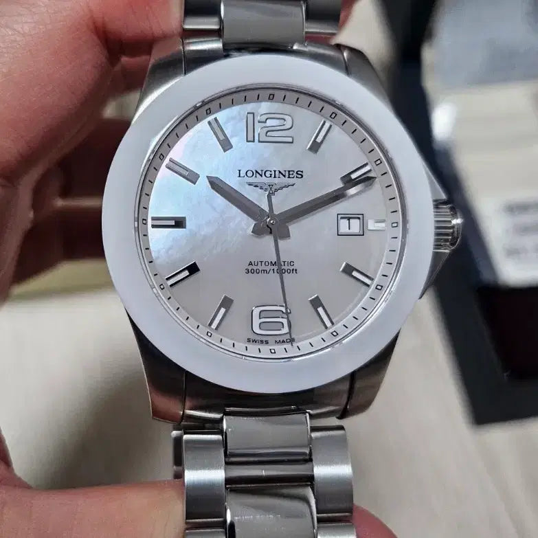 [BUNJANG] Longines Conquest 41 MOP Ceramic Automatic Watch / [초희귀/미사용전시품/풀박스] 론진 콘퀘스트 41 자개-세라믹 오토매틱