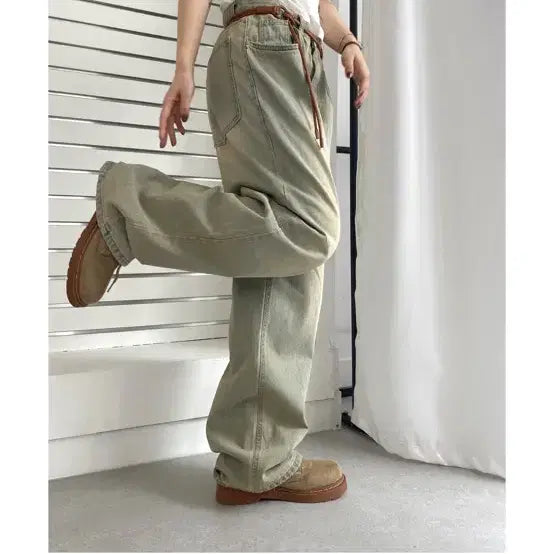 [BUNJANG] IZIZ Smoking Pants Zigzag Wide Jeans / 새상품) 이즈이즈 스모킹 팬츠 청바지 와이드팬츠 지그재그 릿킴