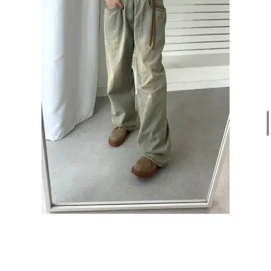 [BUNJANG] IZIZ Smoking Pants Zigzag Wide Jeans / 새상품) 이즈이즈 스모킹 팬츠 청바지 와이드팬츠 지그재그 릿킴