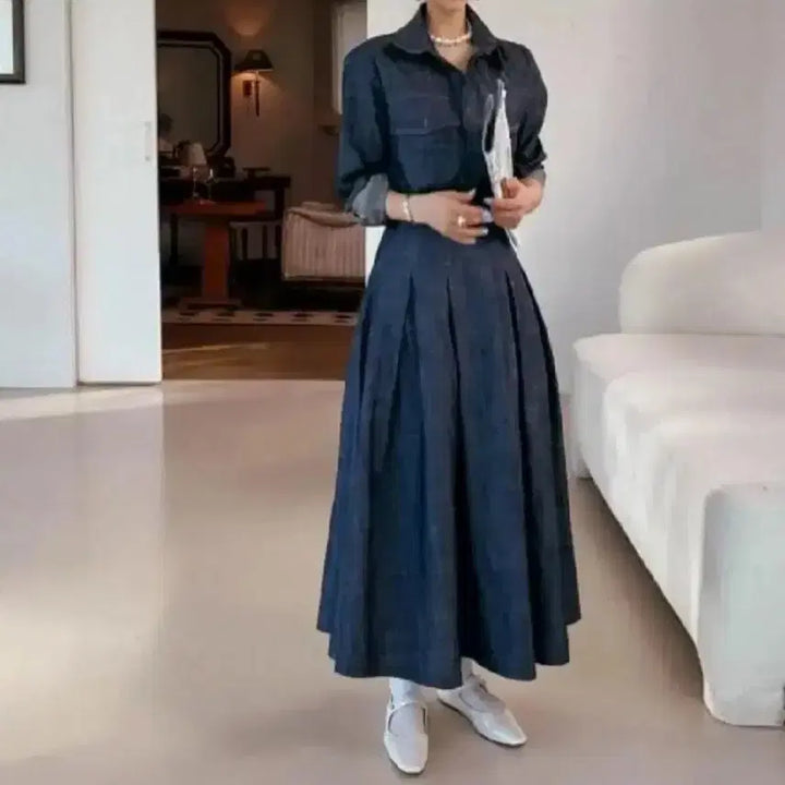 [BUNJANG] Luxury Denim Two-Piece Set / 럭셜 데님투피스 셋업세트