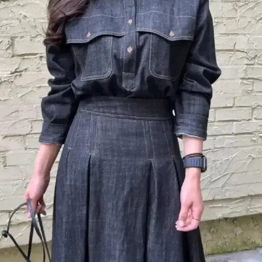 [BUNJANG] Luxury Denim Two-Piece Set / 럭셜 데님투피스 셋업세트