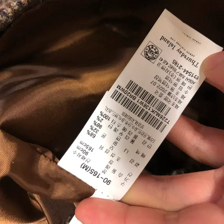 [BUNJANG] Thursday Island Wool Check Elbow Patch Slim V-Neck Jacket / 써스데이아일랜드 22년 울 자켓 체크 엘보패치 슬림 브이넥 코트 컨추리