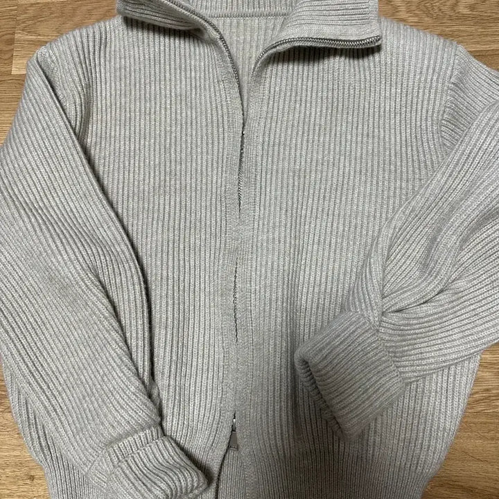 [BUNJANG] Edmore Oatmeal Zip-Up Knit / 집업니트