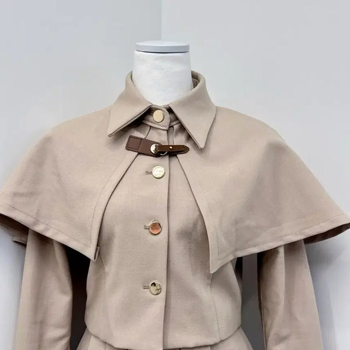 [BUNJANG] Cape Blouse Pleated Skirt Set / 케이프 블라우스 플리츠 스커트 셋트