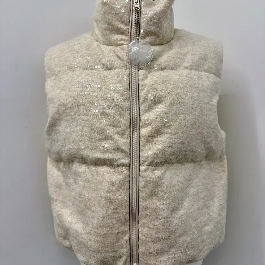 [BUNJANG] Koo Sequin Goose Down Vest / 쿠 스팽글 구스 조끼 패딩
