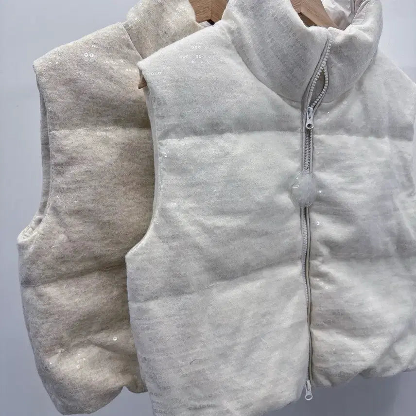 [BUNJANG] Koo Sequin Goose Down Vest / 쿠 스팽글 구스 조끼 패딩