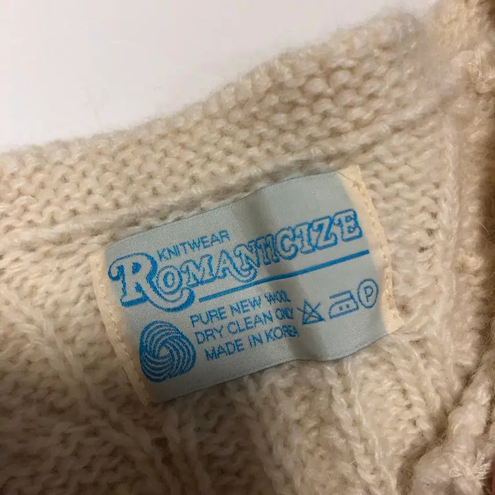 [BUNJANG] Romanticize Shetland Cable Knit Cardigan / 로맨티사이즈 셔틀랜드 케이블 가디건 꽈배기니트 울 그랜마 할미룩 오버핏