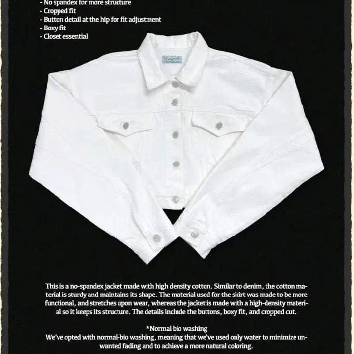 [BUNJANG] Pale Jade Cotton Denim Jacket / 페일제이드 Cotton Denim Jacket 데님 크롭자켓 화이트 흰색