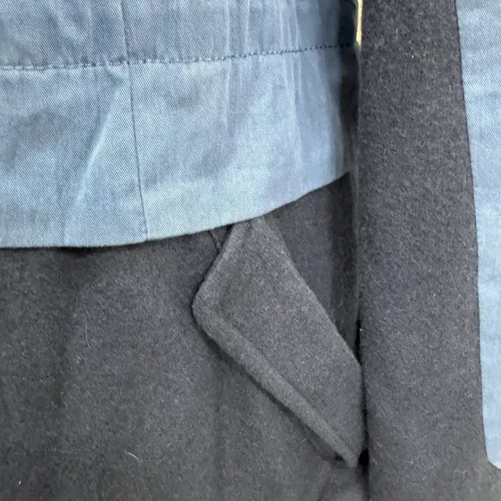 [BUNJANG] G-Cut High-Neck Color Block Coat / 지컷 울 배색 하이넥 코트 66 / 고급스러운 세미오피스룩