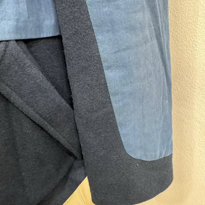 [BUNJANG] G-Cut High-Neck Color Block Coat / 지컷 울 배색 하이넥 코트 66 / 고급스러운 세미오피스룩