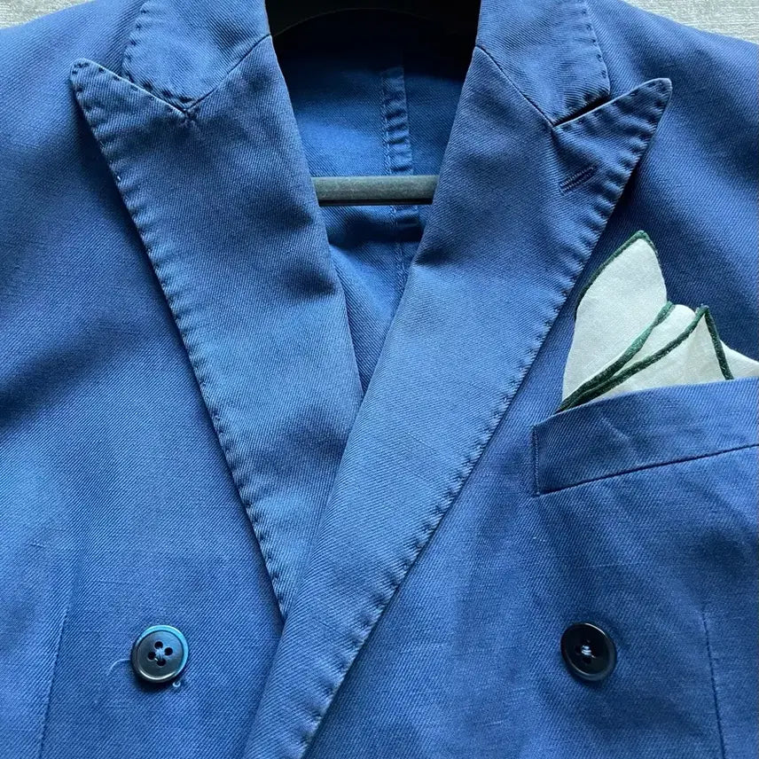 [BUNJANG] Rubiam Double Jacket with Handkerchief / 루비암 명작 가먼트다이드 더블 자켓 italy made 행거치프 포함