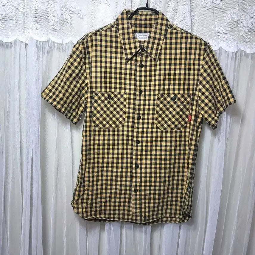 [BUNJANG] Covernat Checkered Short Sleeve Shirt / 커버낫(Covernat)체크 반팔 셔츠