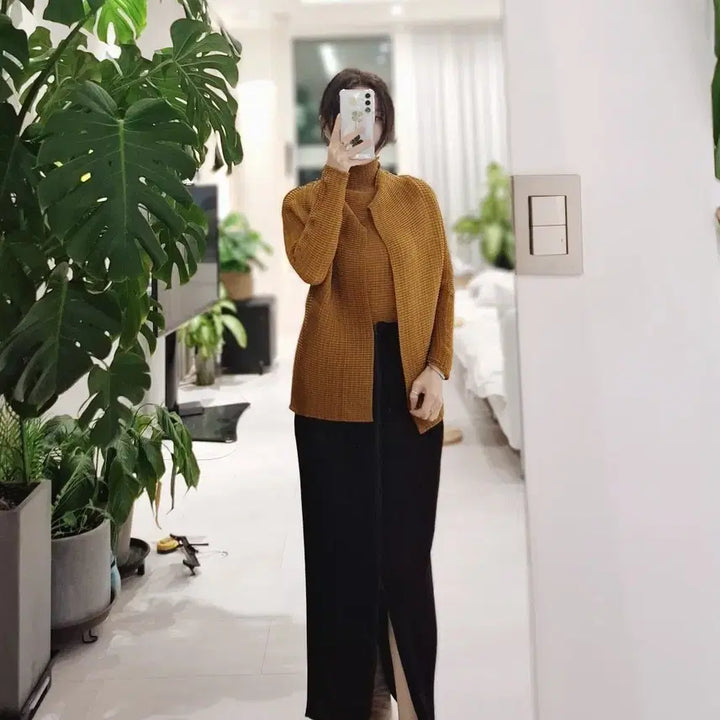 [BUNJANG] Issey Miyake Pleats Please Wooly Top and Cardigan Set / 이세이미야케 울리 탑 가디건 세트 플리츠플리즈