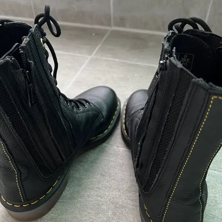 [BUNJANG] Yohji Yamamoto x Dr. Martens Leather Boots / 요지야마모토 X 닥터마틴 부츠 1490 Double zip