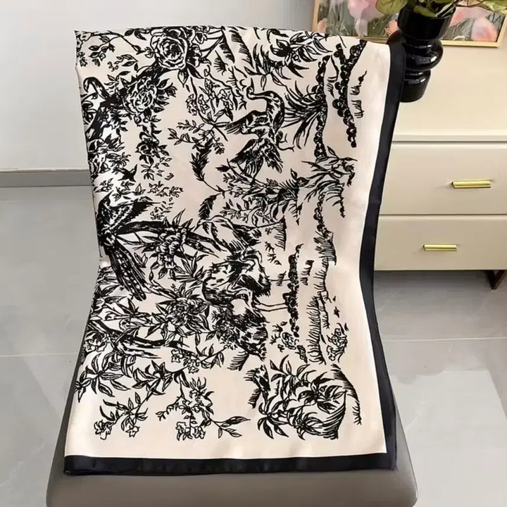 [BUNJANG] Floral Pattern Scarf / 플라워 패턴 스카프 (새상품)